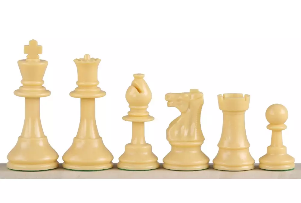 Figury szachowe Club Staunton nr 6, kremowe/czarne (król 96 mm)